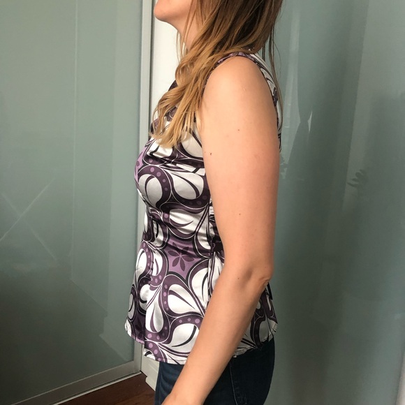 Vince Camuto Purple Pattern Kimono Style Top - Picture 3 of 6